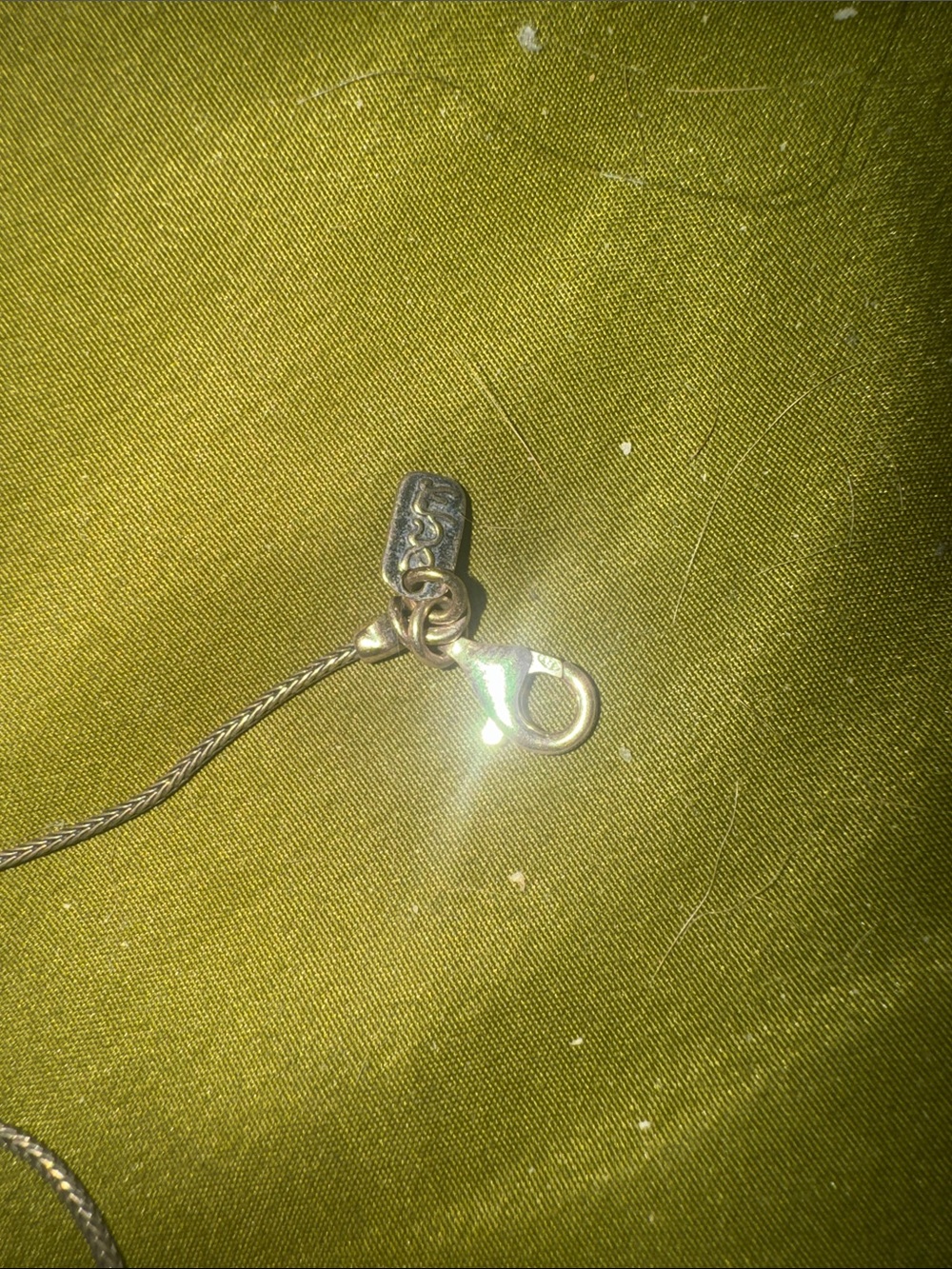 925 Silver Iridescent Stone Crescent Necklace - Picture 4 of 5